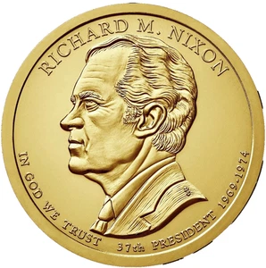 2016-PD Richard Nixon Presidential Dollar Stempelglanz US Mint 2 Münzen 1 $ - Bild 1 von 2
