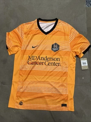 Camiseta de fútbol Nike Houston Dash cuello en V réplica naranja MD Anderson para hombre’s L o XL Foto 1 de 4
