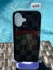 Luxurious Outlet Designer Black Signature Wallet Case for iPhone 16 ! - Picture 1 of 1