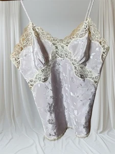 Vintage Christian Dior 1970s Floral Lavender Jacquard Satin Camisole Women’s XS/S - Bild 1 von 24