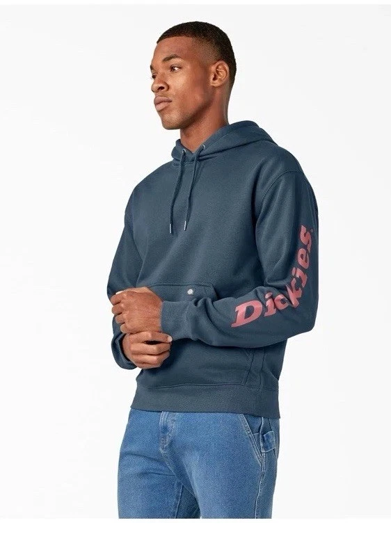 Dickies Mens Water Repellent Sleeve Logo Hoodie Pullover - TW22B -