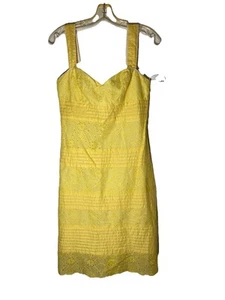 LILLY PULITZER Vintage 80’s Classic Yellow Eyelet Summer Dress-Fully Lined-Sz 4 - Picture 1 of 6