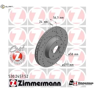 2x BRAKE DISC 530.2457.52 FOR TOYOTA SUBARU B3/Hatchback OUTBACK/LEGACY BRZ 2.0L - Picture 1 of 9