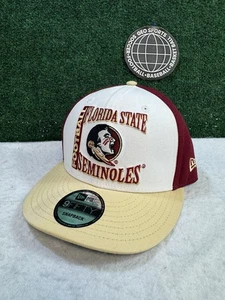 New Era Florida State Seminoles Retro Logo Maroon/White Tan 9FIFTY Snapback Hat - Picture 1 of 6