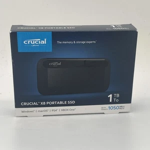Crucial X8 1TB USB 3.2 Gen 2 Type-C Portable SSD External Solid State Drive - Afbeelding 1 van 7