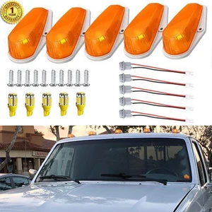 5Pcs Roof Top Cab Lights Amber Marker Lights For FORD F150 F250 F350 1973-1997 - Picture 1 of 14