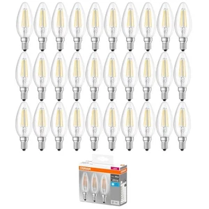 30 x Osram LED Filament Leuchtmittel Kerzen 4W = 40W E14 klar Neutralweiß 4000K - Bild 1 von 5