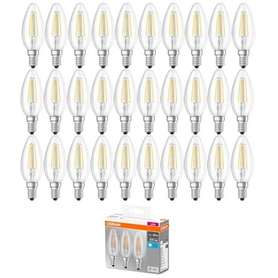 30 x Osram LED Filament Leuchtmittel Kerzen 4W = 40W E14 klar Neutralweiß 4000K - Bild 1 von 4