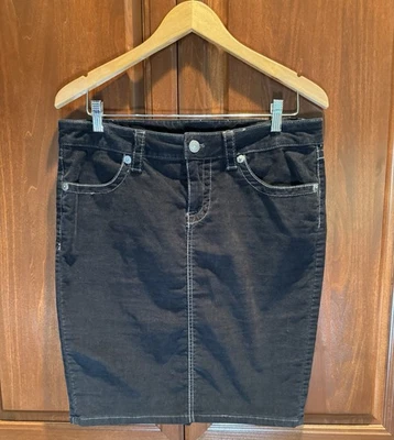 London Jean Women's Knee Length, Black Corduroy 5 Pocket Skirt Size 12 - Image 1 of 4