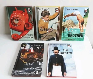 Ladybird Books for Grown Ups Bundle x5 Brother Husband Red Tape Hipster Xmas  - Imagen 1 de 4