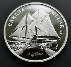*** CANADA  PROOF  SILVER  DOLLAR  2021 *** 100 TH. ANN. OF  THE  BLUE  NOSE ***