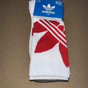 Adidas Trefoil Calze Equipaggio Uomo 3 Paia Bianco e Grigio Taglia Large - Foto 1 di 3