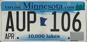 USA Number Licence Plate MINNESOTA 10,000 LAKES EXPLORE FLAT - Picture 1 of 1