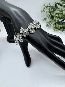 Swarovski Bracelet 14k White Gold Plated Tennis Bracelet Made W Crystal Stone 7” - Picture 1 of 18