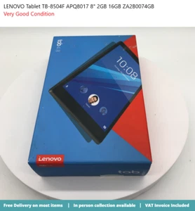 LENOVO Tablet TB-8504F APQ8017 8" 2GB 16GB ZA2B0074GB - Picture 1 of 4