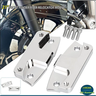 Chrome 21" Wheel Fender Risers Relocator For Harley Electra Glide Ultra Classic Foto 1 de 4