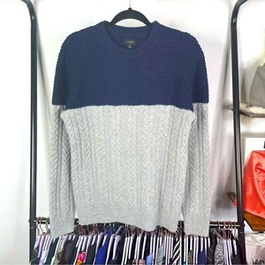 J. Crew Colorblock Waffle Cable Knit Sweater - Picture 1 of 7