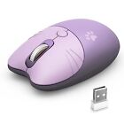 Cute Cat Wireless Mouse 2.4GHz Wireless Silent Mouse USB Receiver Plug and Pl...