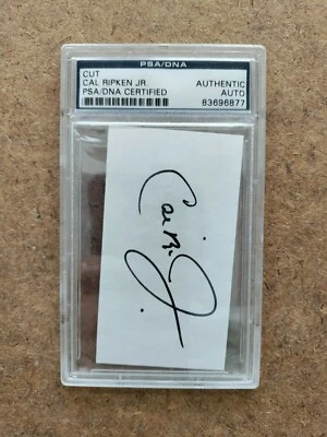 Cal Ripken, Jr. ORIOLES HOF Signed Autograph 3x5 Index Cut PSA/DNA Authentic - Image 1 of 2