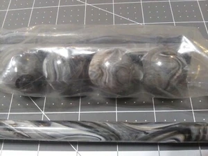 VINTAGE Accento Craft 8" Rods & Balls Macrame Purse Handles Shiny GRAY MARBLE - Picture 1 of 4