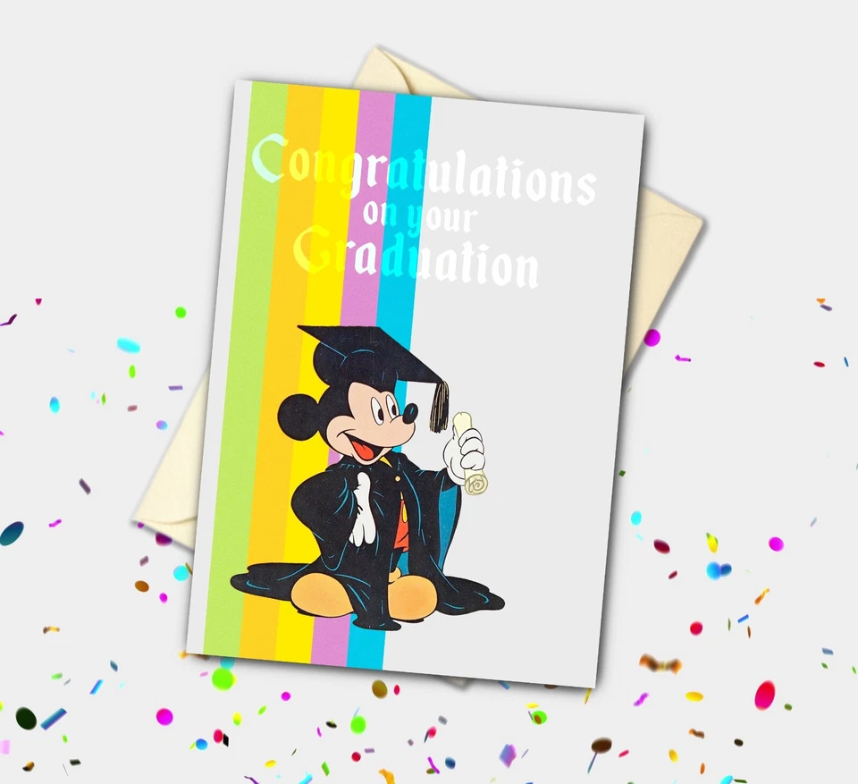 Handmade Mickey Mouse Personalised Graduation Card - Image 1 of 1
