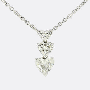 Theo Fennell Heart Shaped 2.35 Ct Diamond Drop Pendant Necklace 18ct White Gold
