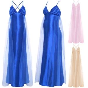 Pregnant Women Costume Adjustable Maternity Maxi Dress Prop Gown Wedding Prom - Picture 1 of 43