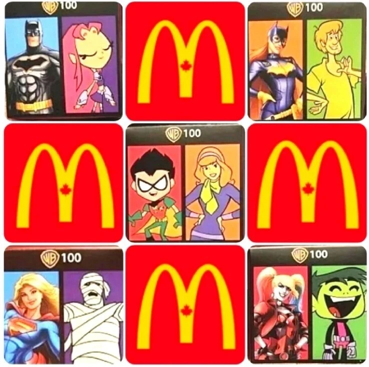Lote de 5 McDonalds Canadá 2023 Warner Bros 100 Juguetes Happy Meal Batman Scooby Doo Foto 1 de 1