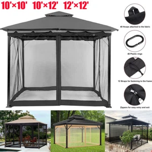 Replacement Mosquito Netting Screen Canopy Mesh Walls for 10' 12' Gazebo - Picture 1 of 36