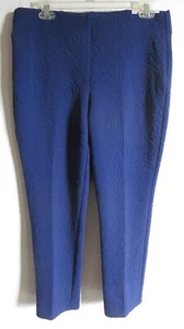 Chico’s Swirl Jacquard Knit Slim Ankle Pants Nocturne Navy Blue 1P (USA - 8P) - Picture 1 of 7