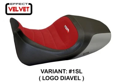 Funda de asiento efecto terciopelo Ducati Diavel 1200 2015-2018 Tappezzeria Italia Imola-2 Foto 1 de 4