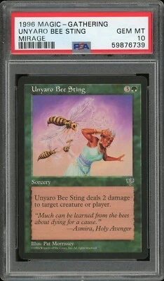 1996 Magic the Gathering MTG Mirage Unyaro Bee Sting PSA 10 Pop 1 - Image 1 of 2