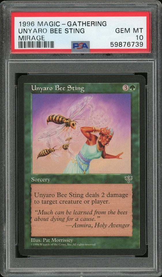 1996 Magic the Gathering MTG Mirage Unyaro Bee Sting PSA 10 Pop 1 - Image 1 of 2