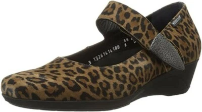 $400 MEPHISTO KIMONA WEDGE PUMP MARY JANE ANIMAL PRINT BROWN  7.5 (TB3) - Image 1 of 4