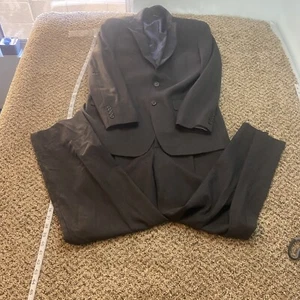 Joseph & Fiess Men’s Suit 48L 34W Black Single Breasted Wool Blend Two Piece Set - Picture 1 of 15