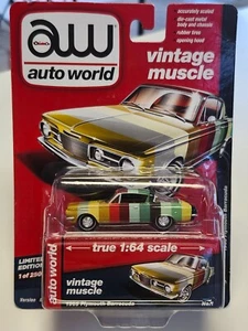 Auto World Vintage Muscle Premium Series 1965 Plymouth Barracuda 2017 en arco iris - Imagen 1 de 4