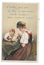 ADVERTISING POSTCARD Gutermann Sewing Early Artist Child & Mother France