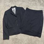 Tahari Arthur S Levine Suit Set Navy Blue Striped Skirt Jacket Business Size 6