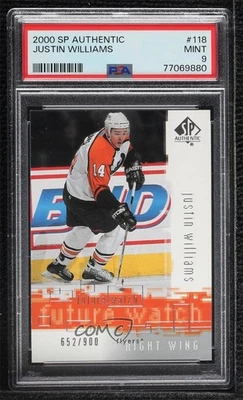 2000-01 SP Authentic Future Watch /900 Justin Williams #118 PSA 9 MINT Rookie RC - Image 1 of 2