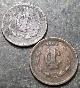 2 1904 M Mexico One Centavo Coins **Metal Detecting Finds** - Picture 1 of 2