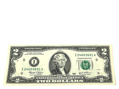 U.S. 2003 $2 FEDERAL RESERVE NOTE, CRISP S/N I 24603691 A (#488) - Image 1 of 2
