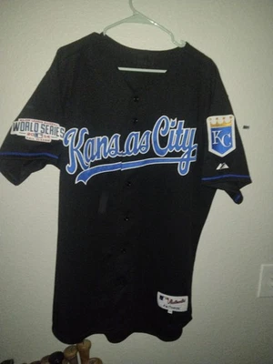 2006 MLB Majestic Kansas City Royals  Black Alternate Very Rare Jersey Size 48  - Image 1 of 4
