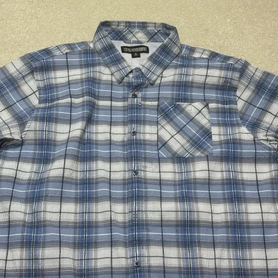 Blackhawk Snap 纽扣衬衫男式 XL 特大号蓝色格子隐形 — 第 1/4 张图片