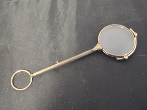 ANTIQUE ART DECO GILT FRAME FOLDING LORGNETTE READING GLASSES C1900 - Picture 1 of 13