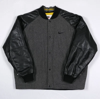 VTG Nike Spellout Varsity Leather & Wool Jacket Men's XL Insulated Letterman 90s - Image 1 of 4