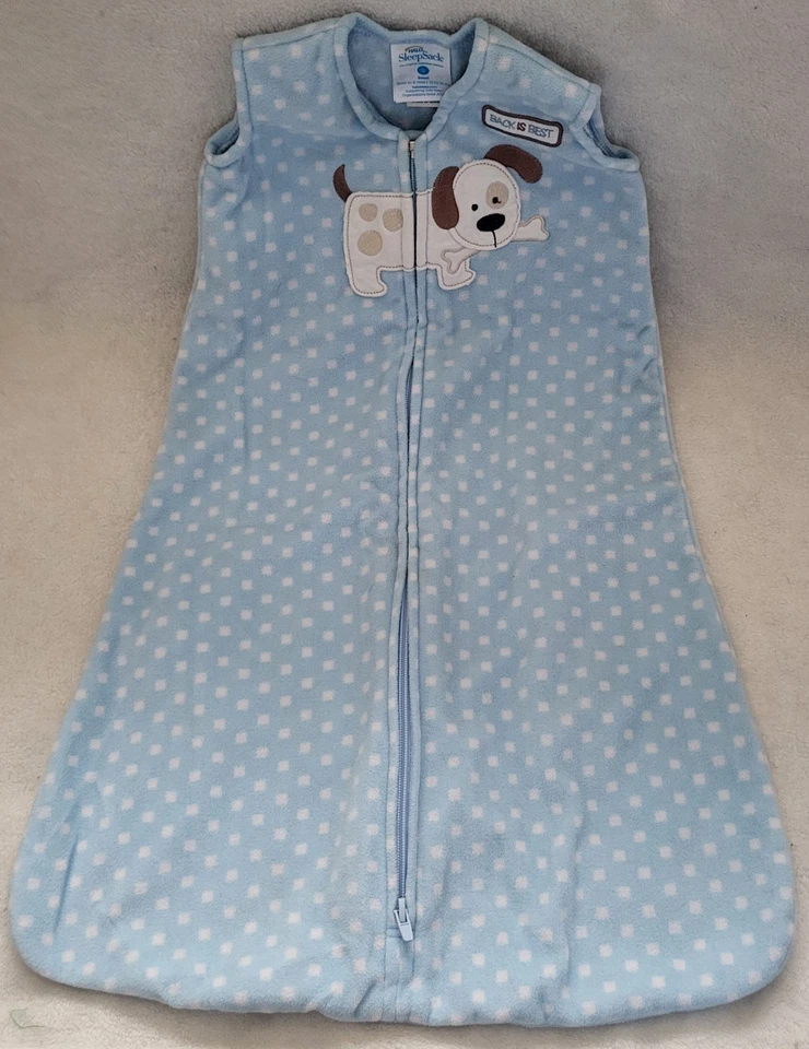 Halo Sleep Sack Infant Boy Birth-6M Size S Blue White Polka Dot Wearable Blanket - Image 1 of 4