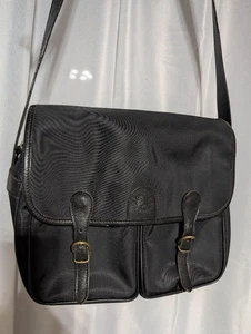 Il Bisonte Leather Messenger Bag Black Unisex Crossbody Italy Made - Picture 1 of 11