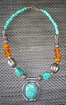 Magnifique Collier ethnique fait main Ethnic necklace vintage handmade - Photo 1/4