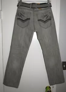 NWT - F.U.S.A.I. Silver belted jeans for teen boys sz 14 Retail Price: $45.00 - Picture 1 of 4