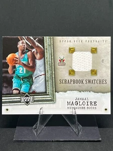 Muestras de álbum de recortes Jamaal Magloire 2005-06 UD parche usado en el juego #ss-jm Bucks - Imagen 1 de 2